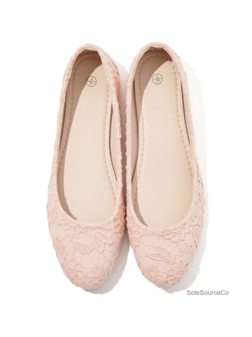 Lace Ballet Flats Memory Foam Slip On Dressy Shoes for Work Wedding